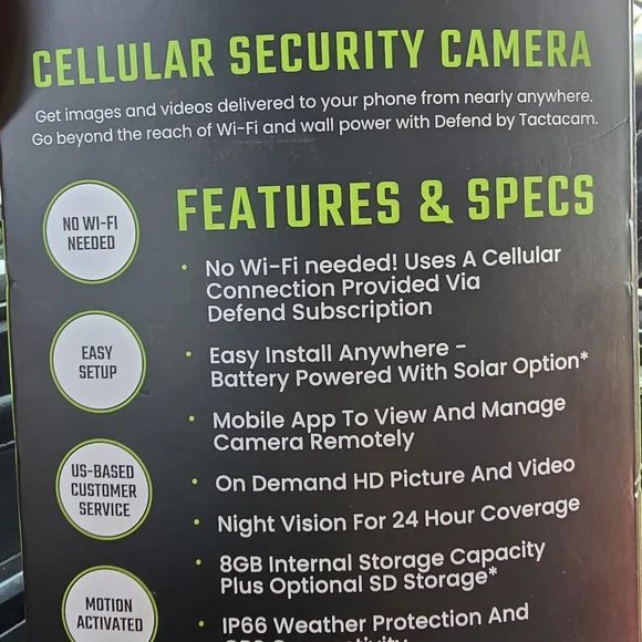 Black Cellular Security Camera